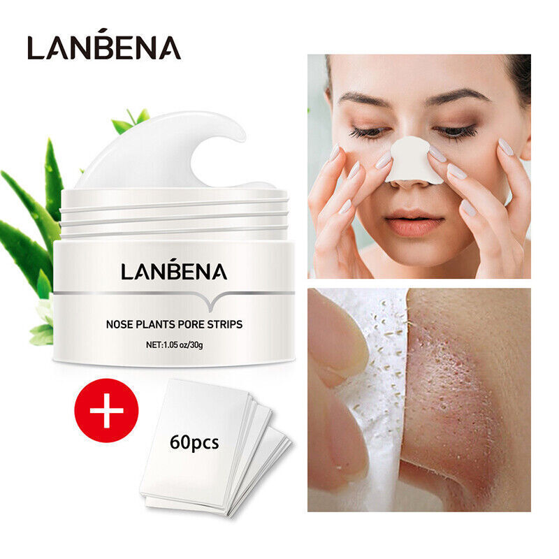 LANBENA 60PCS Pore Strips Blackhead Remover Nose Acne Clean