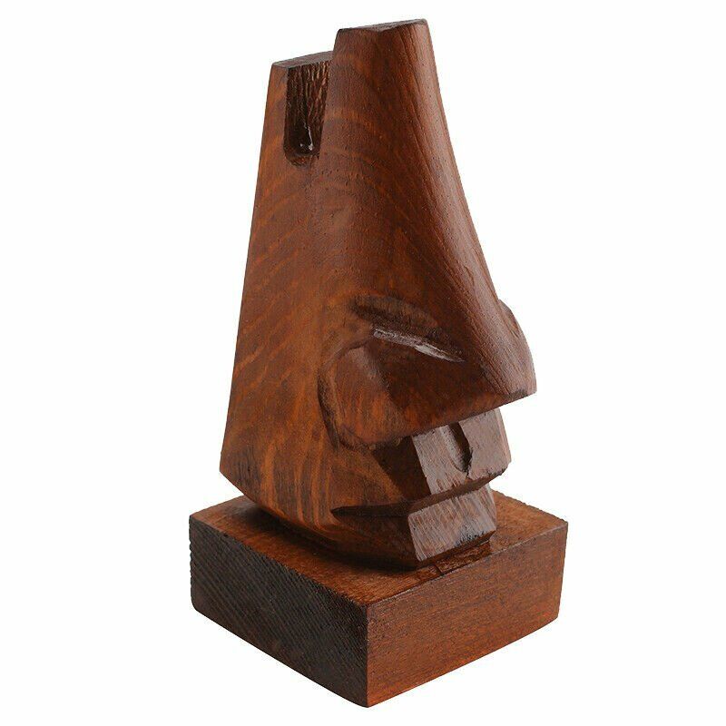 Wooden Nose-Shaped Sculpture Sunglasses Eyeglasses Glasses Holder Display Stand