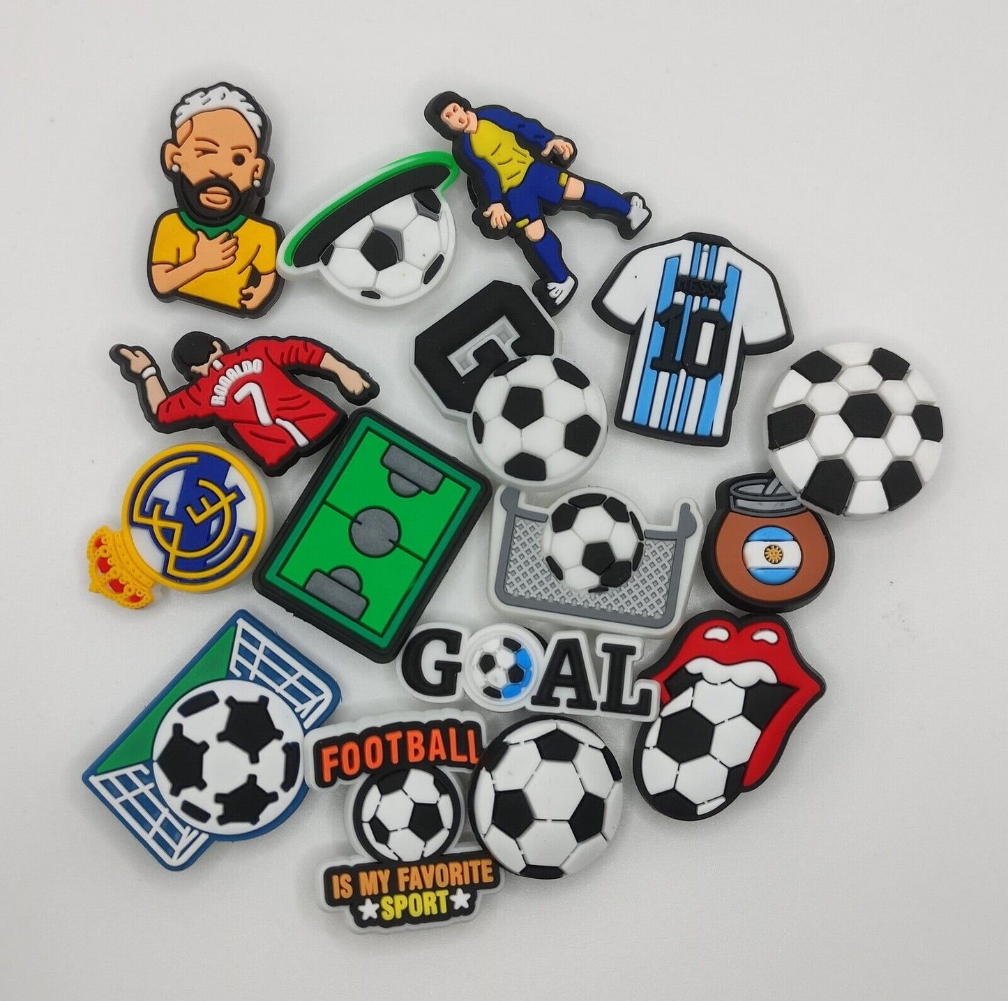 Football Charms, PVC Shoe Decor Set for Shoes