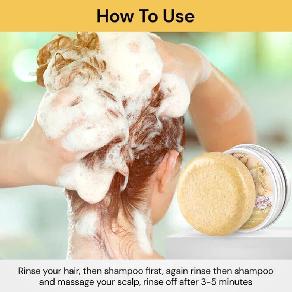 2x Organic Ginger Shampoo Bar Anti Hair Loss Shmpoo Soap Hair Growth Care Soap