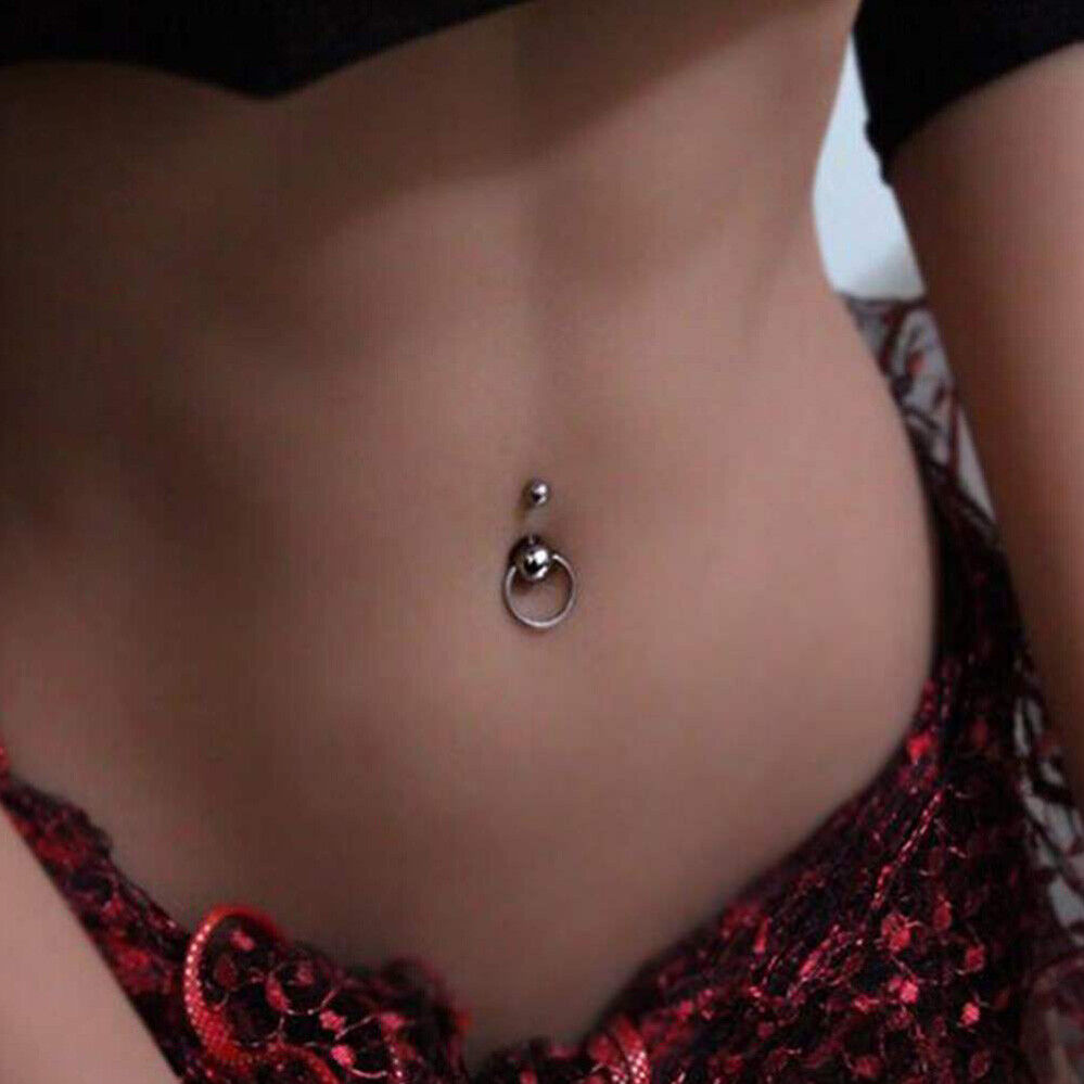 Belly Button Navel Ring Bars Body Piercing Surgical Steel Dangle Flower