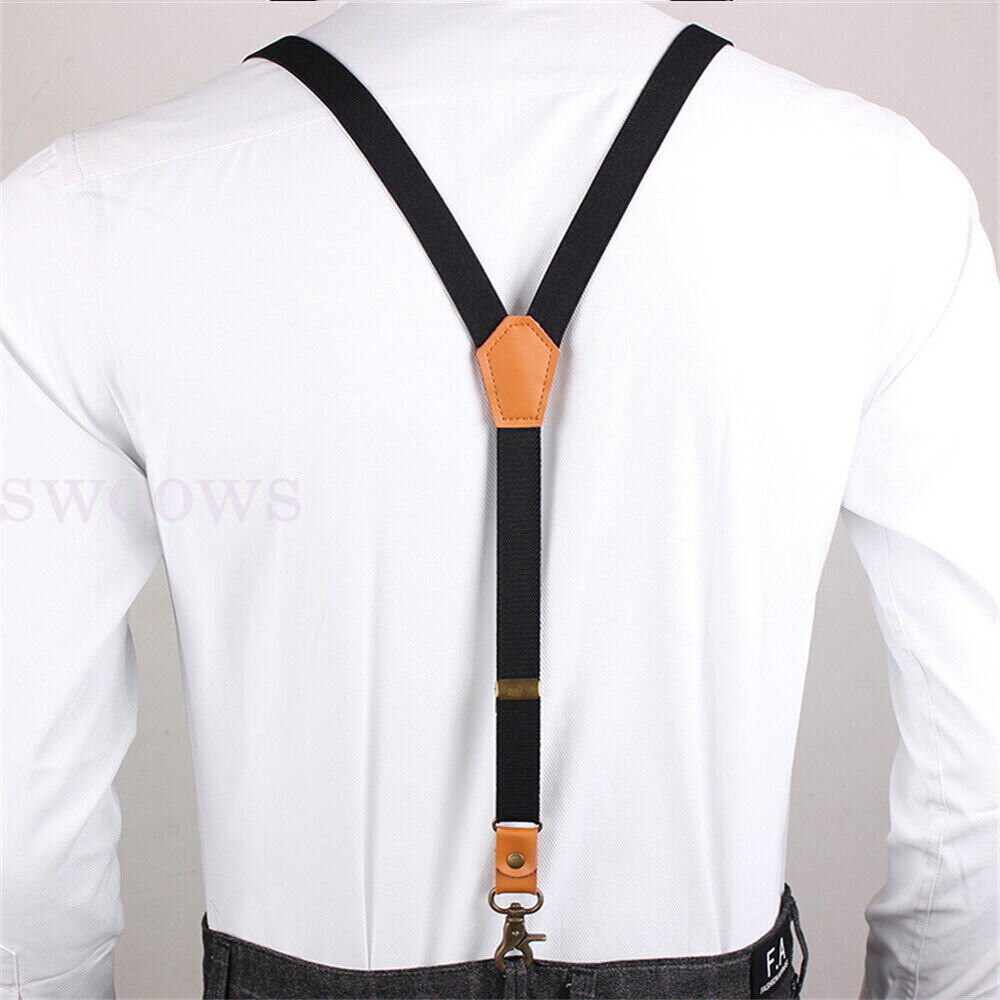 3 Hooks Hanging Pants Clip Suspenders Clips Tie Suspenders Adjustable Braces NEW