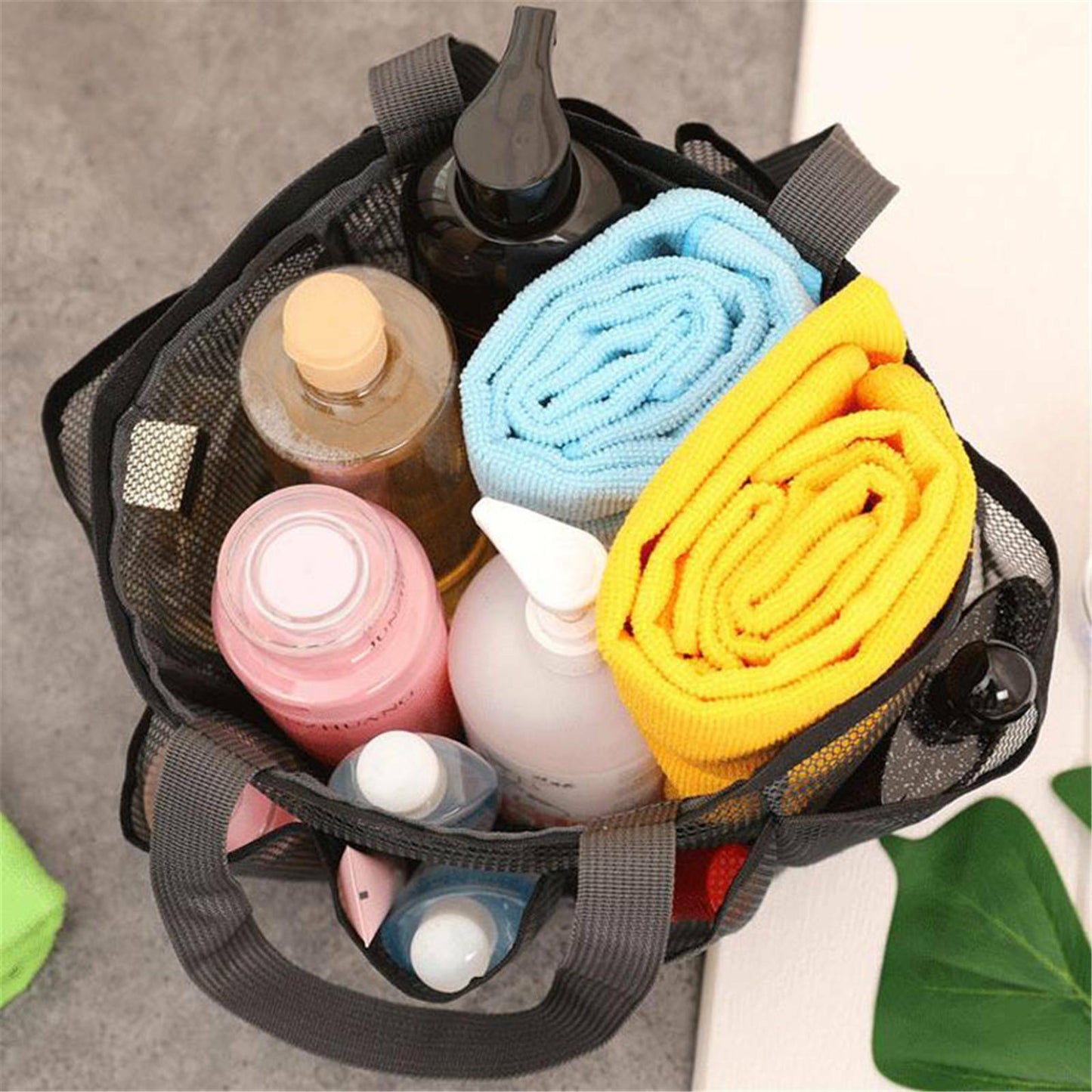 Mesh Shower Bag Caddy 8 Pocket Bathroom Tote Toiletry Bath Organizer Portable