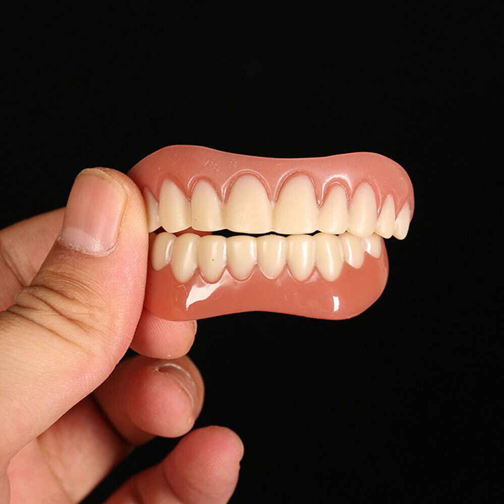 Snap On Bottom&TOP Dentures Smile Veneer False Teeth Fake Tooth Veneers Dental