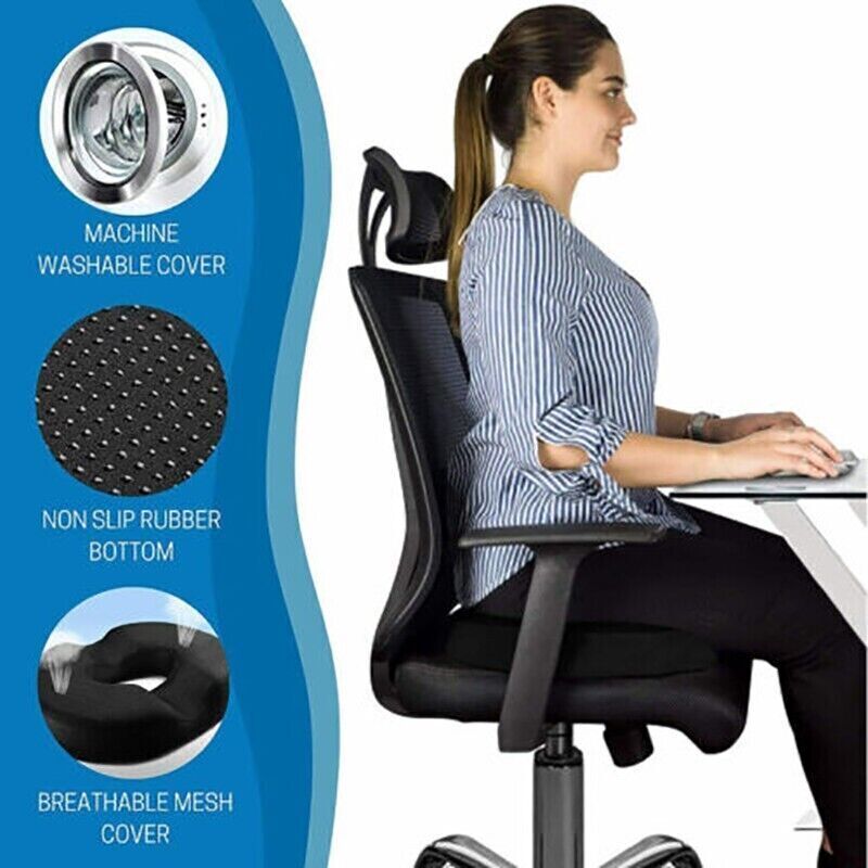 Donut Seat Cushion Non Slip Memory Foam Pillows Pain Relief Hemorrhoid Surgery