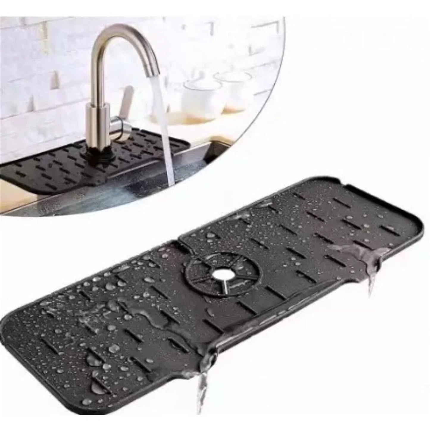 Sink Splash-proof Splash Catcher Silicone Drain Pad Faucet Tap Absorbent Mat