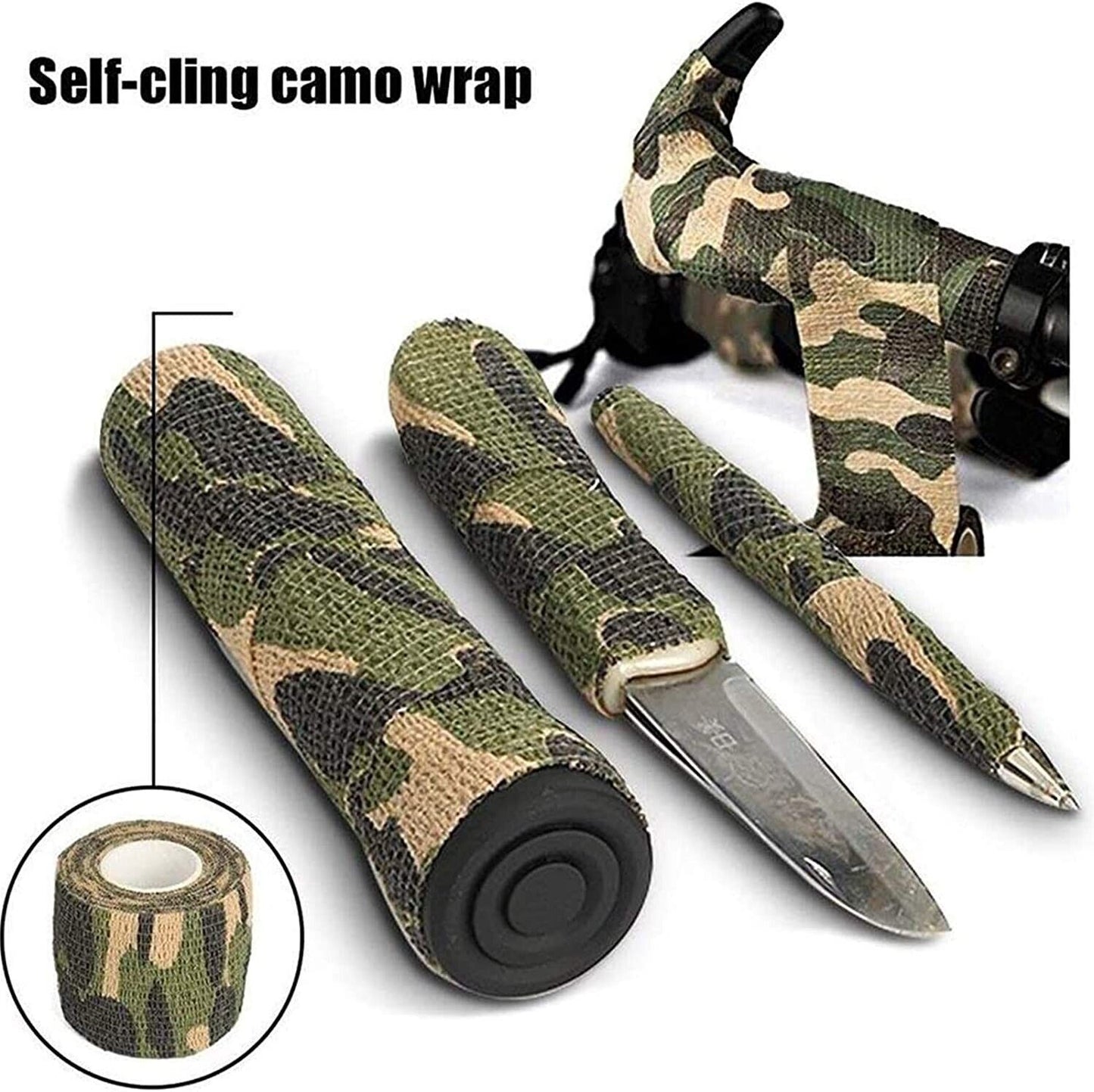 4 Roll Tape Army Camo Wrap Rifle Gun Shooting Hunting Camouflage Stealth Webbing