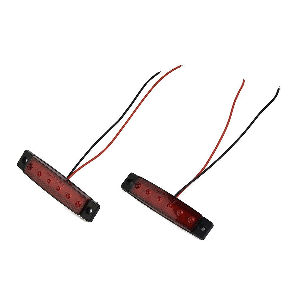 Set of 2 Waterproof 6 LED Red Brake Stop Tail Lights for Trucks and Trailers