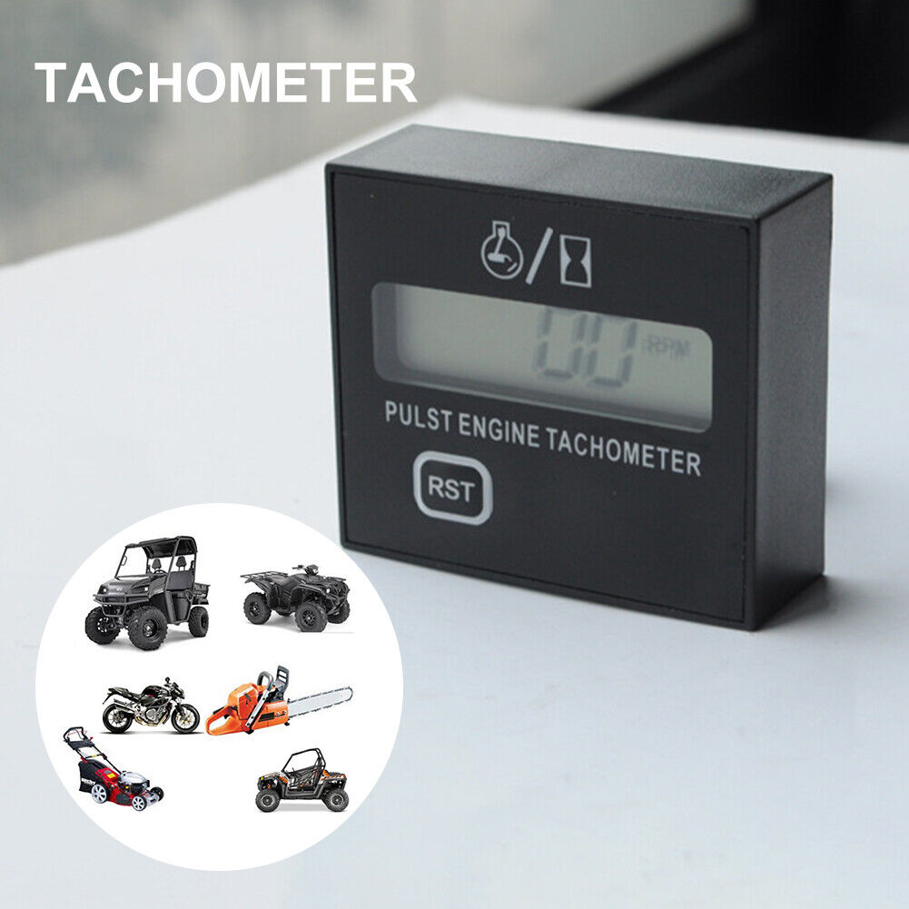 Digital Chainsaw Tachometer Tach Gauge Display Pulse Speedometer for RV ATV Dirt