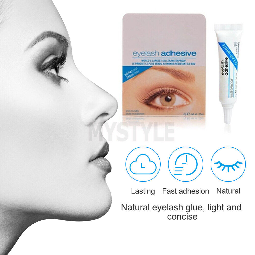 2x DU Waterproof Clear White False Adhesive Eye Lash Glue Eyelashes Makeup