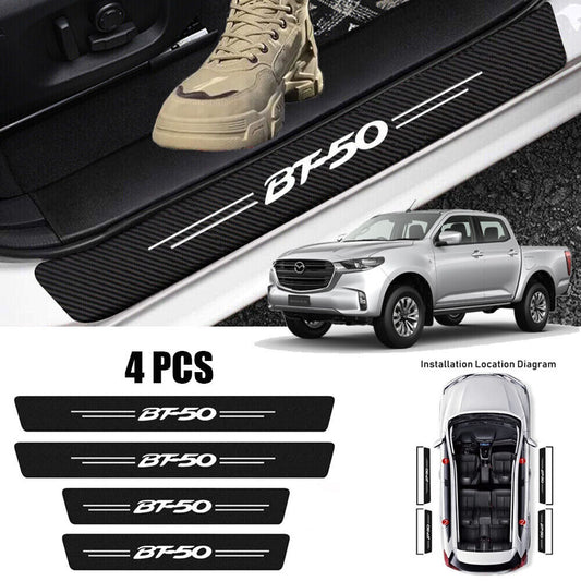 4X For Mazda BT-50 Car Door Plate Sill Anti Scratch Decal Stickers Protector