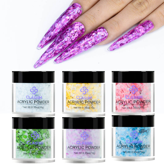 New Clasish Acrylic Glitter Powder for Nail Art False Tips Nail Deco