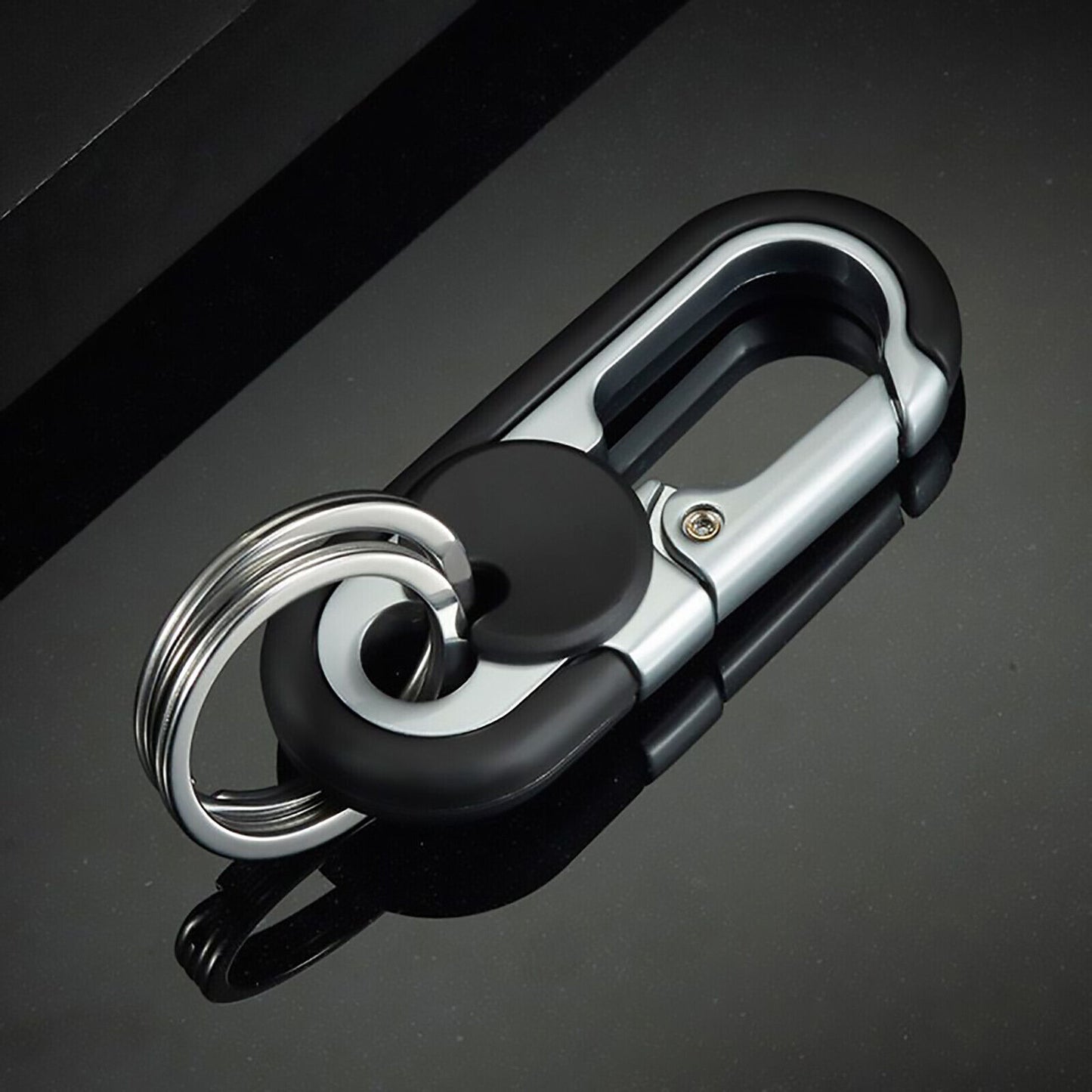 2X Stainless Steel Buckle Carabiner Keychain Key Ring Clip Hook Outdoor Climbing