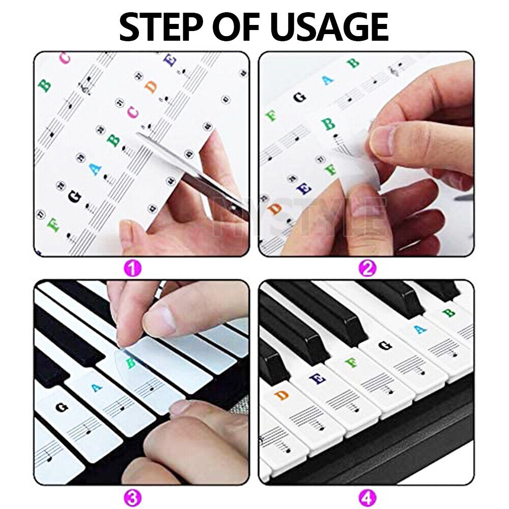 Key Note Universal Learner Piano Keyboard Stickers Set For Beginners