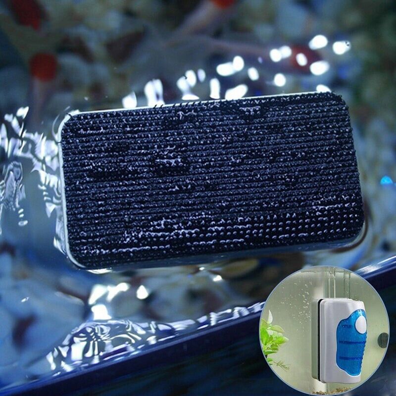 Magnetic Fish Tank Brush Algae Magnet Aquarium Glass Aquatic Cleaner Cleaning