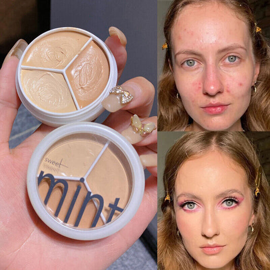 3 Colors Makeup Contour Face Cream Concealer Palette Professional for Acne