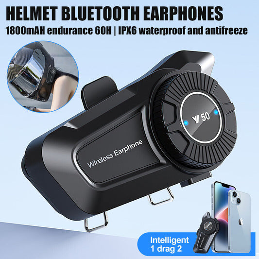 Motorcycle Bluetooth Headset Motorbike Helmet Headphone Handsfree Mic Waterproof