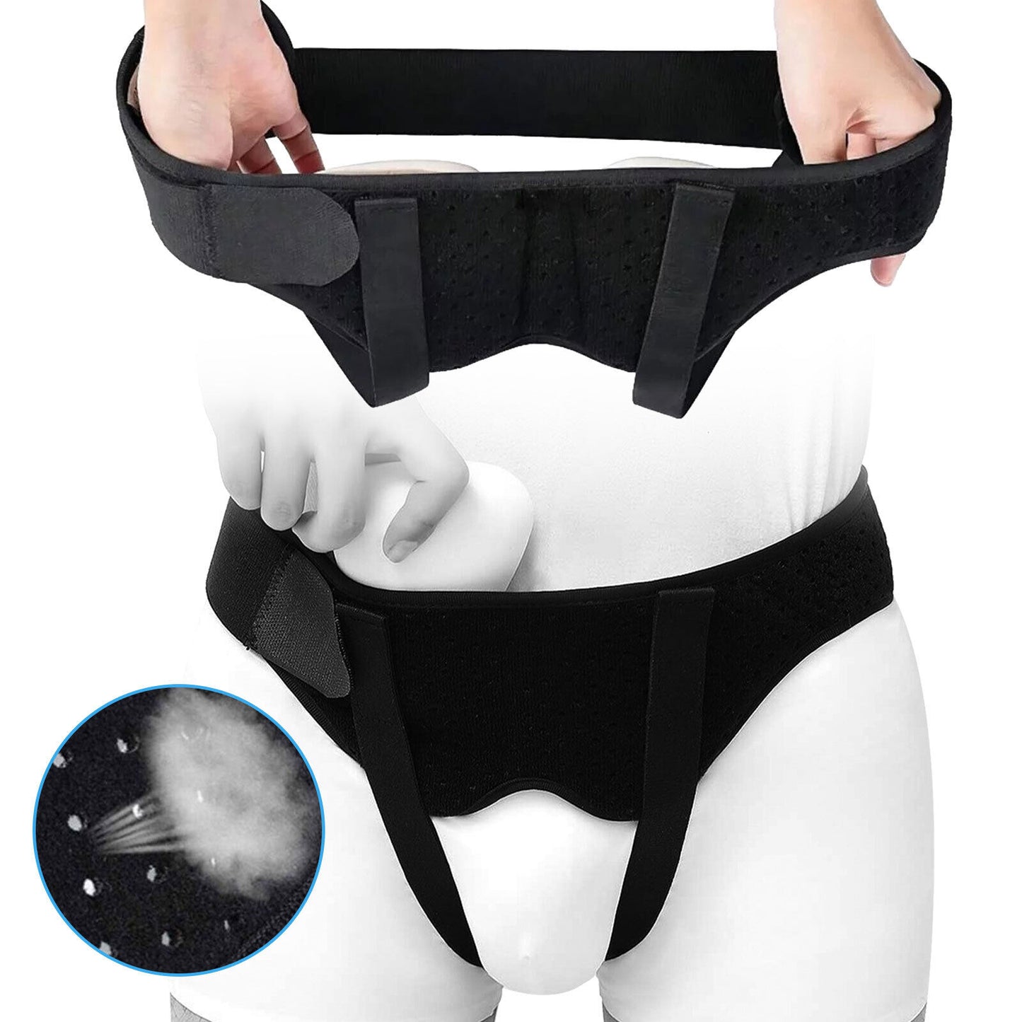 Hernia Belts Groin Hernia Support Adjustable Waist Strap With Removable Pads New