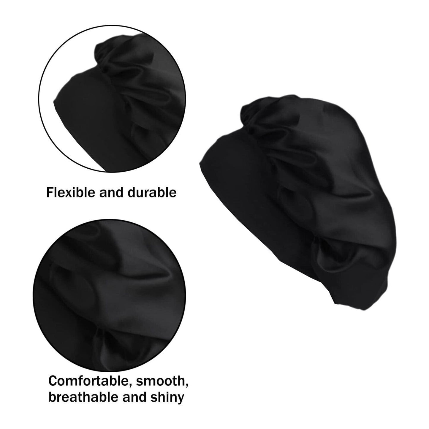 Sleeping Bonnet Hair Wrap Silk Satin Cap Women Elastic Night Soft Hat Headwear