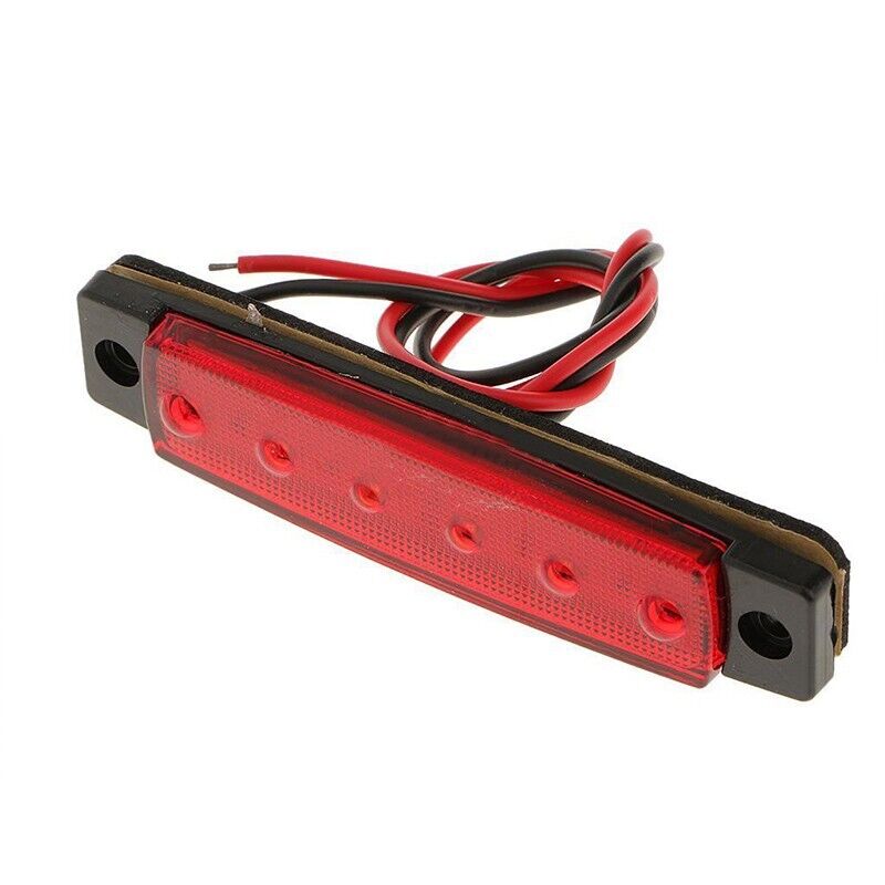 Set of 2 Waterproof 6 LED Red Brake Stop Tail Lights for Trucks and Trailers