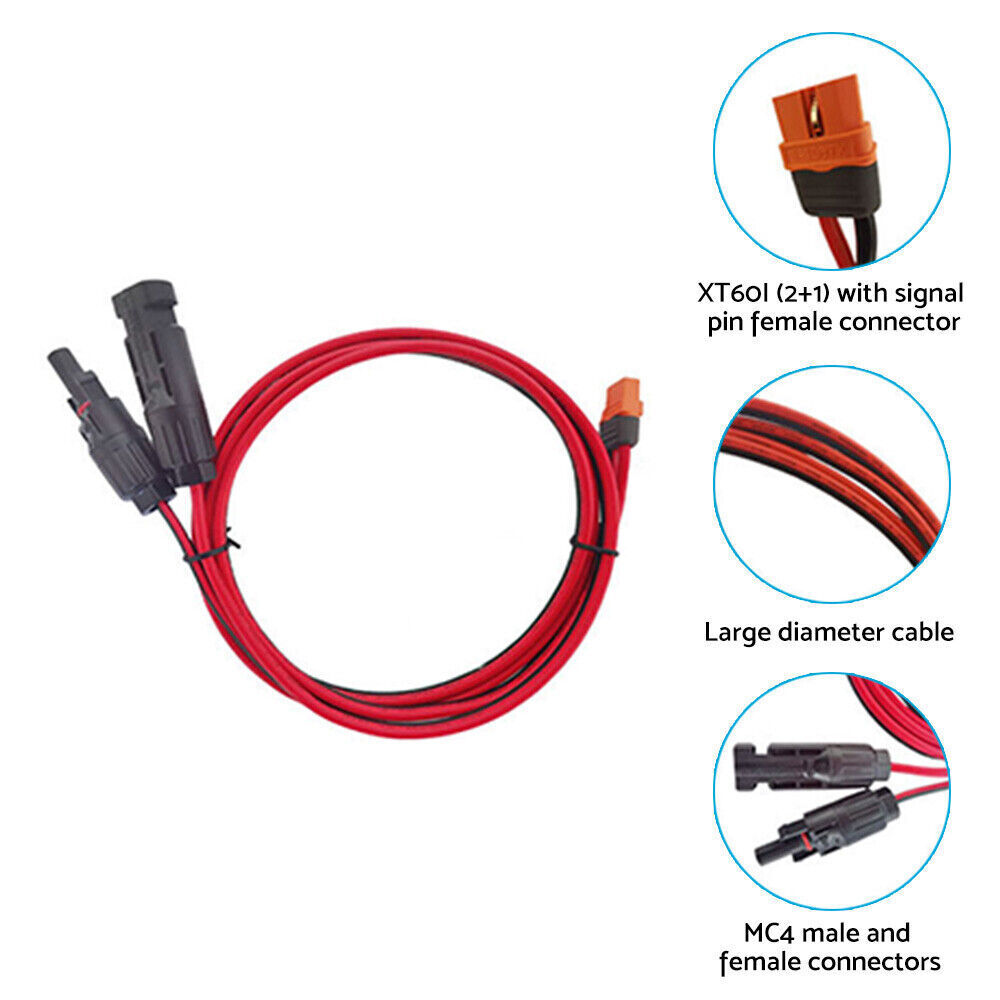 Solar Connector to XT60i Adapter Cable Solar Panel XT60i-F Extension Cable