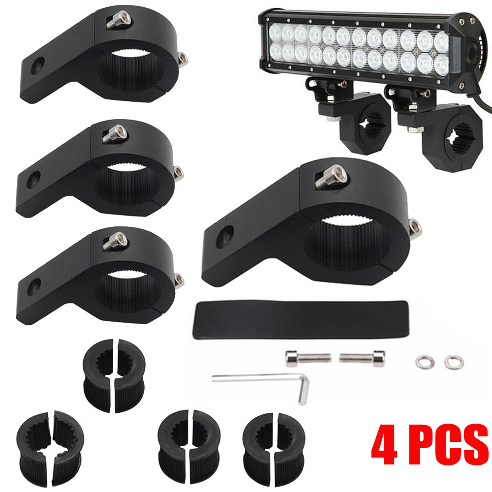 4x 19MM-30MM BULLBAR ROOF RACK MOUNTING BRACKET PIPE TUBE CLAMP LED LIGHT BAR