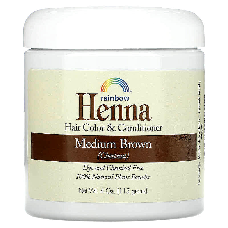 Rainbow Henna Hair colour & Conditioner Medium Brown chemical Free Natural