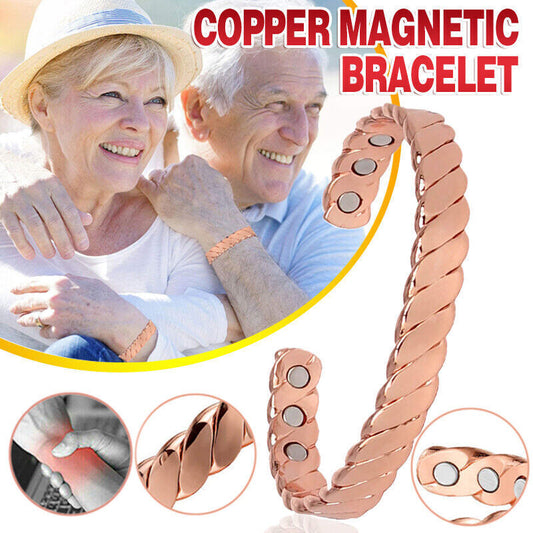 Men Women Copper Magnetic Bracelet Therapy Relief Arthritis Pain Healing Bangle