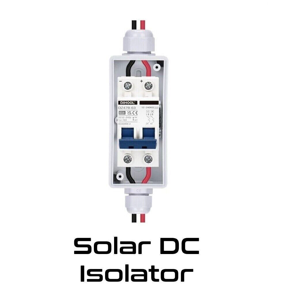 PV Disconnect Box DC12-240V, 40A Circuit Breaker Solar System Isolator Switch