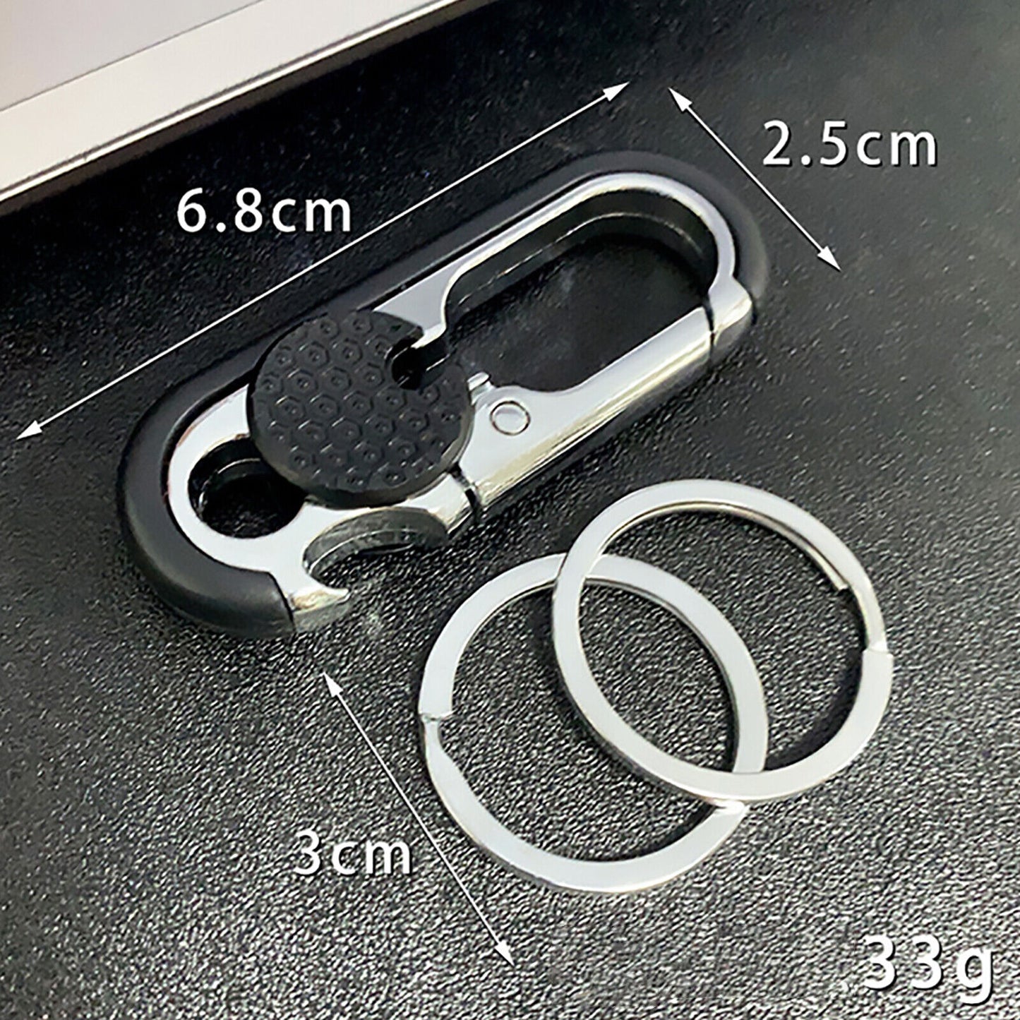 2X Stainless Steel Buckle Carabiner Keychain Key Ring Clip Hook Outdoor Climbing