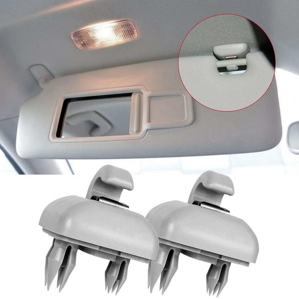 2x Sun Visor Clip Holder Hook Bracket For Audi A1 A3 A4 Q3 Q5 TT 8U0857562A Gray