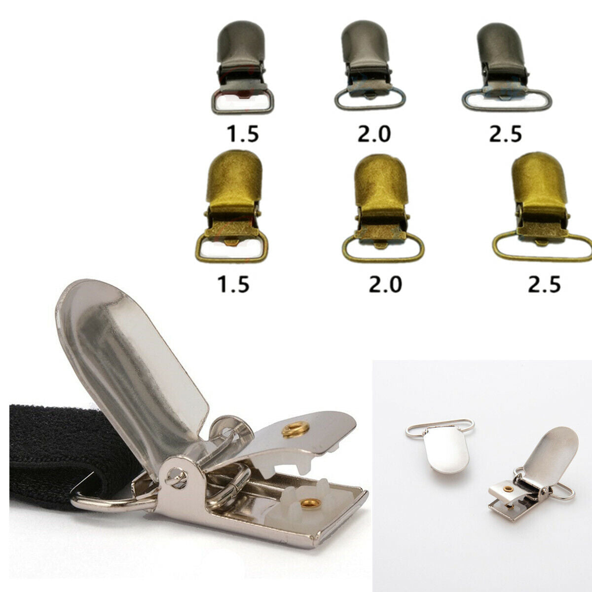 10pcs Metal Clips Insert Baby Pacifier Dummy Holders Pacifier Suspender Hook