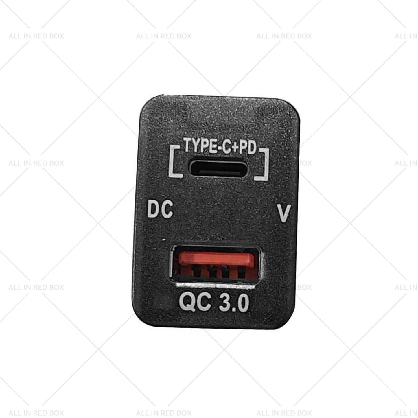 TYPE C + VOLT + QC 3.0 USB CHARGER Suitable for Toyota Hilux Prado BLUE LED 12v