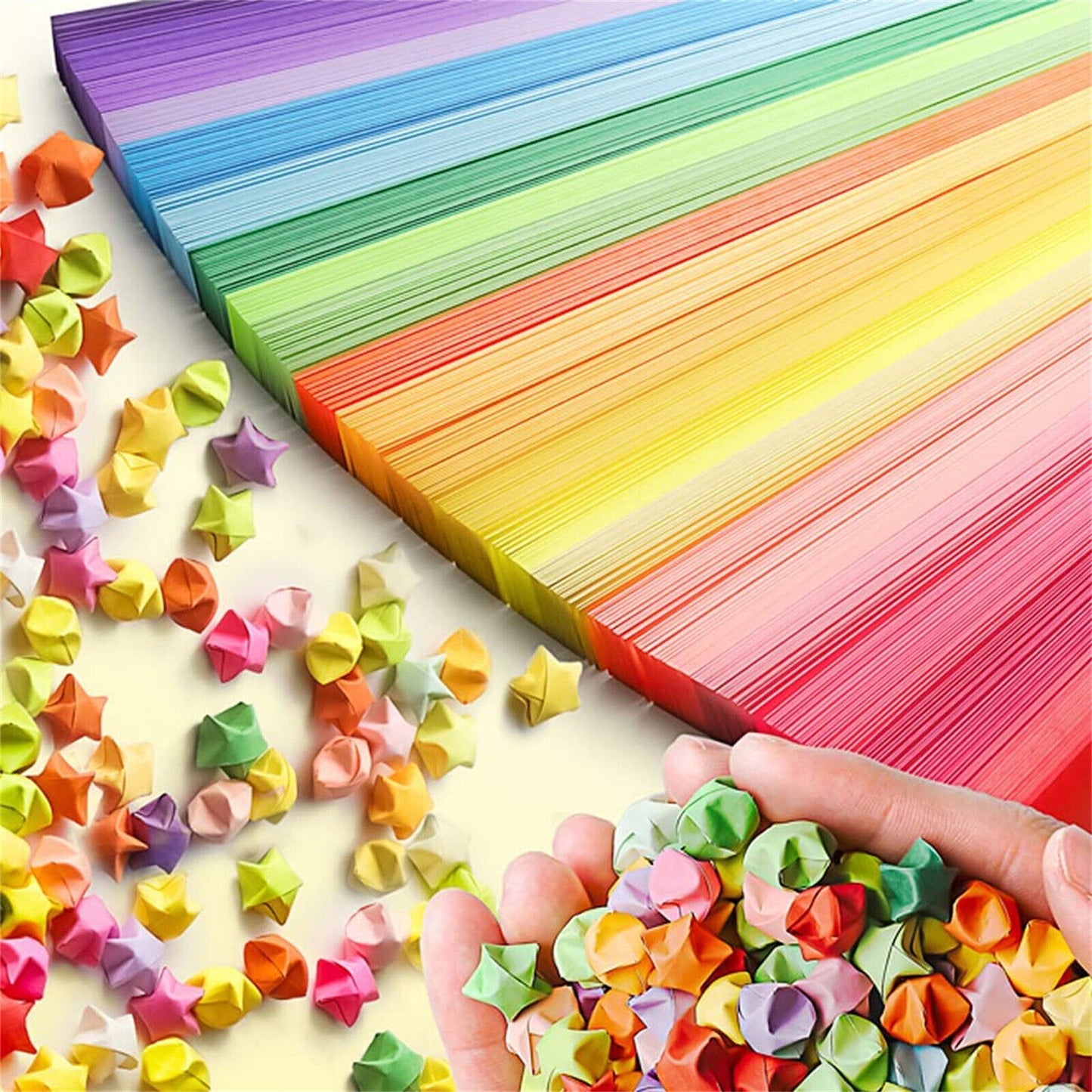 UP 2700pcs Folding Paper Lucky Star Paper Strip Origami Ribbons Art DIY Crafts