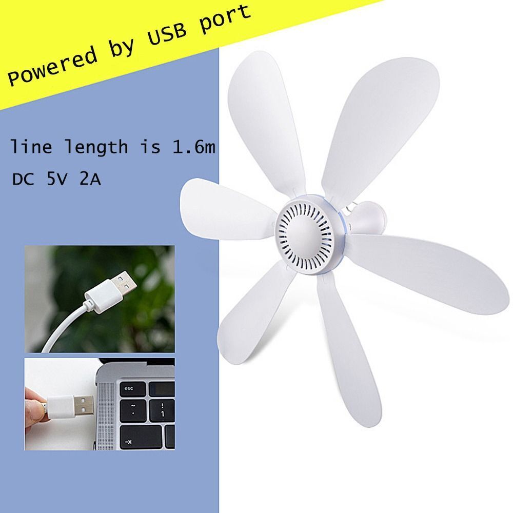 For Camping With Remote Usb Powered Ceiling Canopy Fan Hanging Fan 6 Leaves