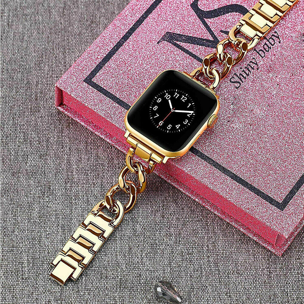 NEWMetal Strap Band For Apple Watch Series 8 7 6 5 4 3 2 1Women Stainless Steel