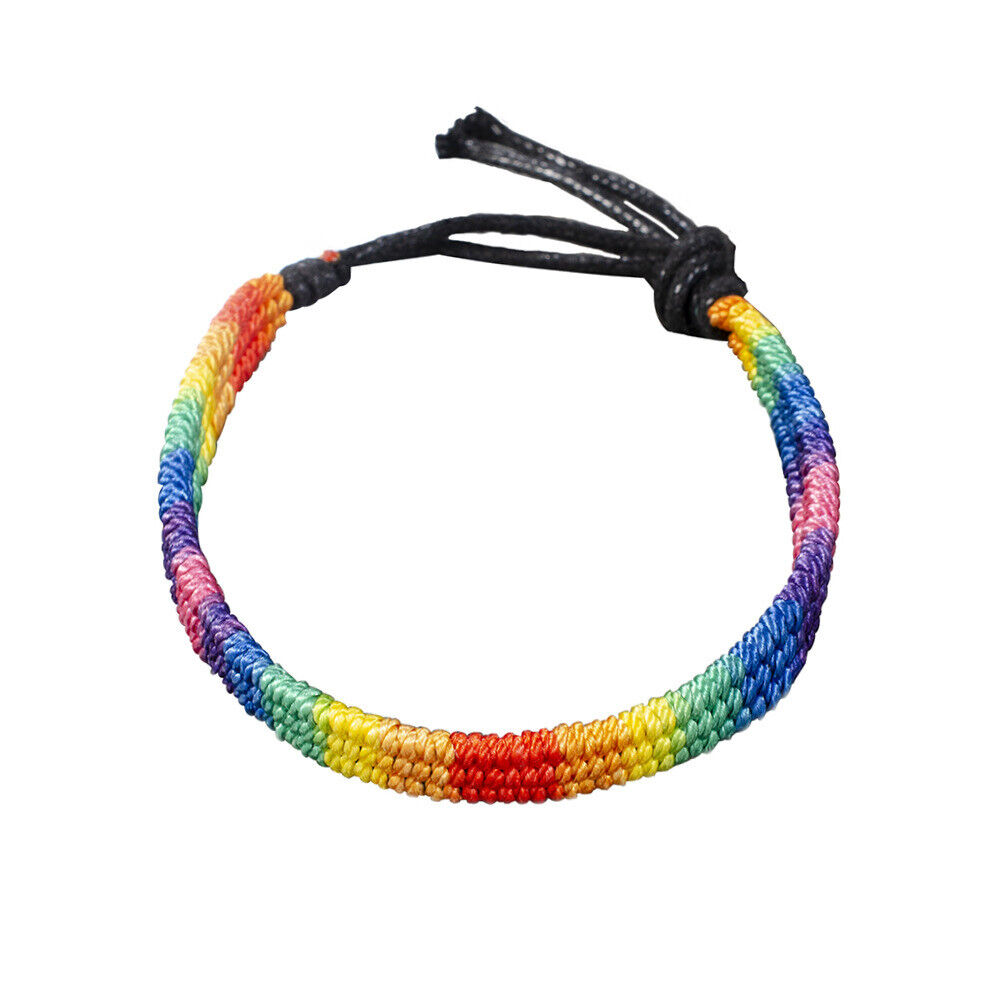 Pride LGBT Rainbow Unisex Leather Bracelet Gay Pride Bisexua Lesbian Fashion