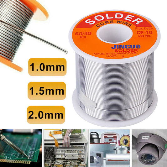 2x 60/40 Tin lead Solder Wire Rosin Core Soldering Kit Tool 2% Flux Reel 0.5mm-2mm