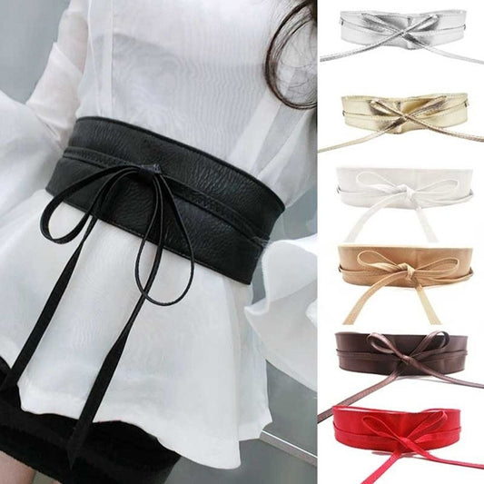 Wrap Corset Waistband Ladies Dress Cummerbands Wide Waist Band Leather Belt