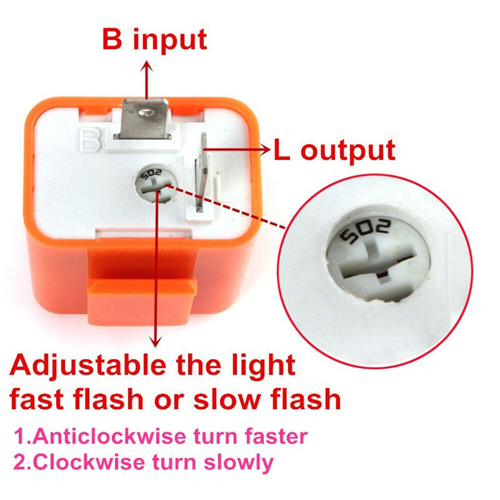 2Pin Waterproof LED Flasher Relay Motorcycle Motorbike Turn Signal Indicator