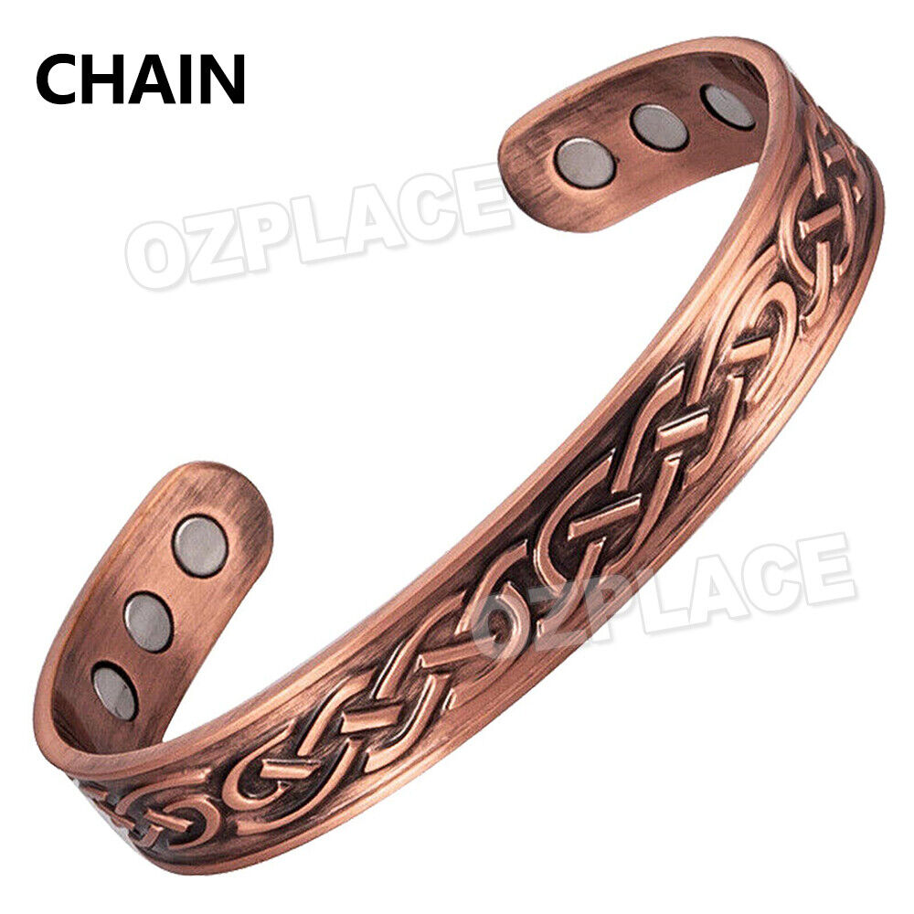 Pure Copper Magnetic Bracelet Arthritis Pain Relief Bangle Healing Therapy Gift