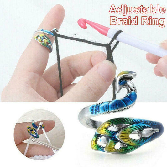 Thimble Finger Knitting Loop Crochet Peacock Yarn Sewing Accessorie s B3G7