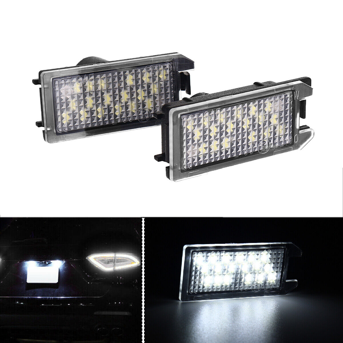 2x White LED License Number Plate Light Lamp For Jeep Grand-Cherokee 2014-2020