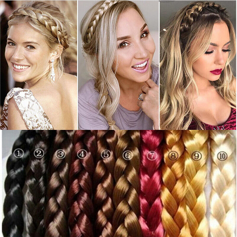 Hair Band Plaited Headband Synthetic Wig Braided Elastic Band Hair Extension