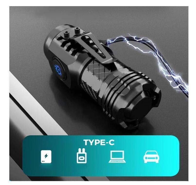 Three-Eyed Monster Mini Super Power Flashlight Pocket Clip Flashlight