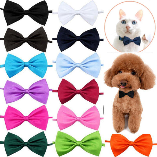 5PCS Pet Collar Bow Tie Dog Cat Puppy Adjustable Wedding Party Formal Neck Tie