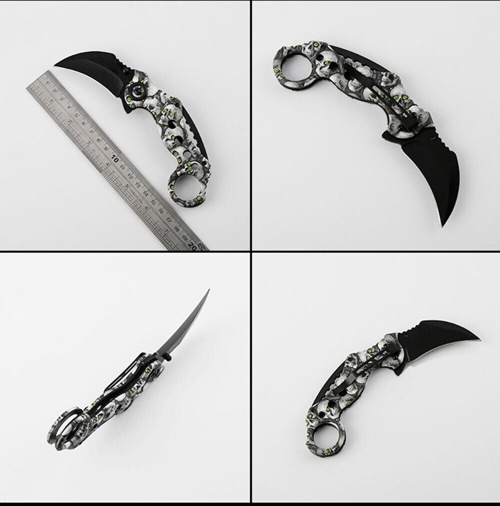 Karambit Folding Knife Survival Tactical Camping Hunting Claw Pocket Knife