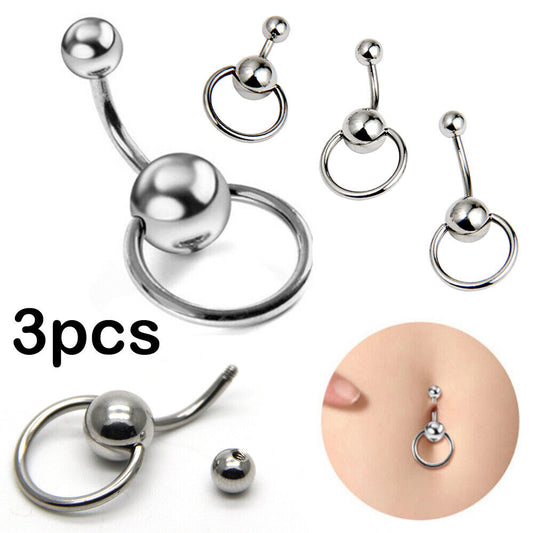 Belly Button Navel Ring Bars Body Piercing Surgical Steel Dangle Flower