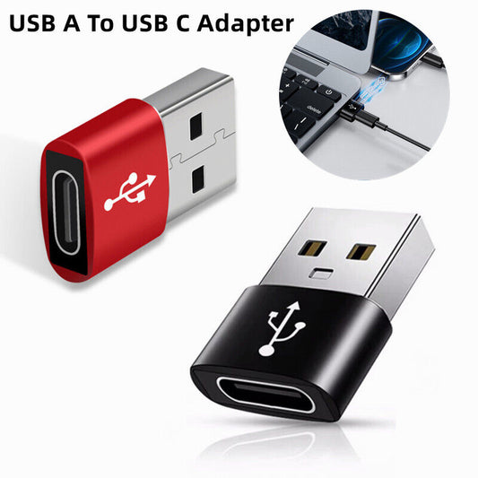 3pcs USB Type A Male to USB C Type C Female Charging Port Adapter Fast Converter