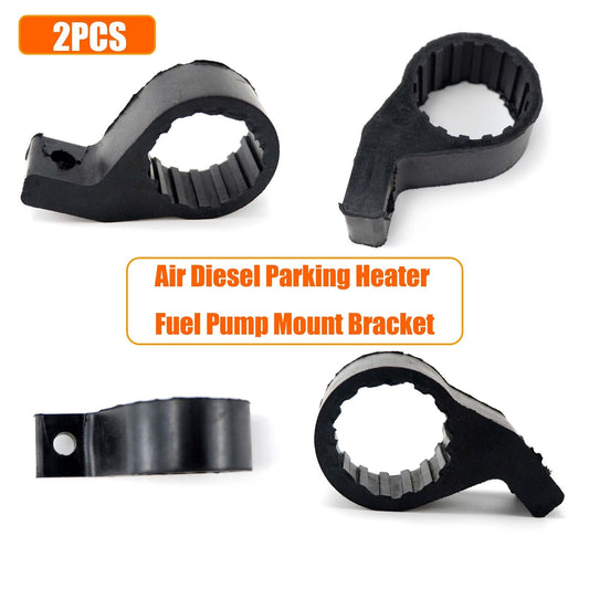 2pcs Air Diesel Heater Fuel Pump Mount Bracket Holder Rubber Clamp Black